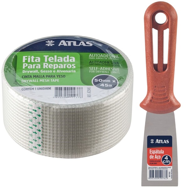 Fita Telada Auto Adesiva Para Reparos 50mm X 45m Gesso Drywal