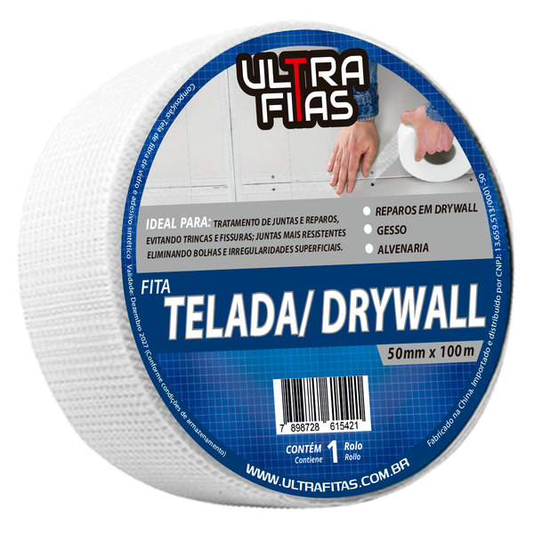 Fita Telada Drywall 50mm X 100 Metros