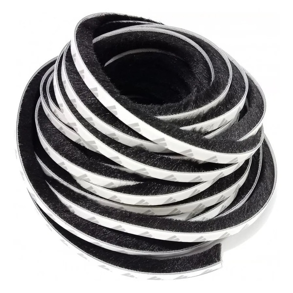 Fita Veda Fresta Escova Vedação Janela Porta 7x10 - Preto