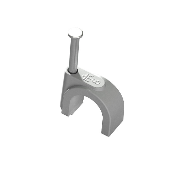 Fixa Fio Coaxial e Prego de Aço com 20 Peças Branco 8mm Mec Tronic