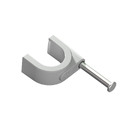 Fixa Fio Coaxial e Prego de Aço com 20 Peças Branco 8mm Mec Tronic