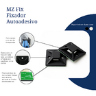 Fixador Autoadesivo Para Fios E Cabos Mz Fix 19x19mm Preto -