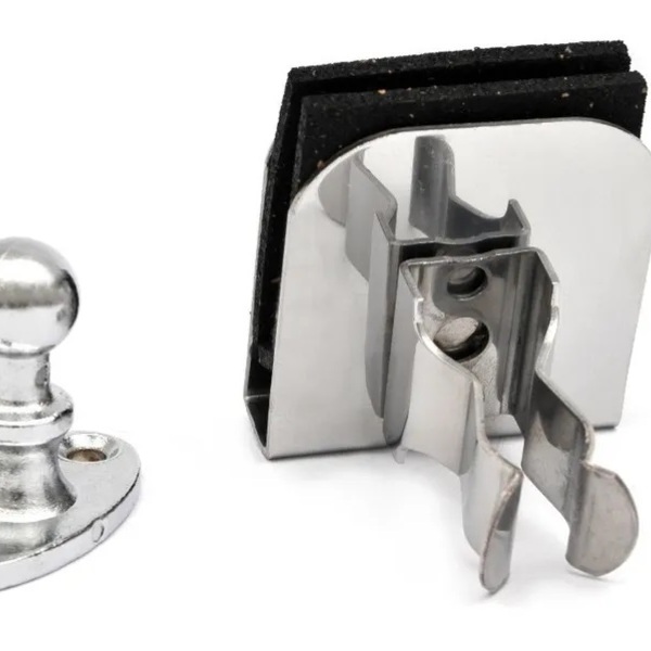 Fixador de pressão para porta de vidro 8 a 10mm cromado