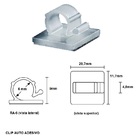 Fixador p/ Cabos Clip Auto Adesivo 6 Mm Ra6 100 Peças
