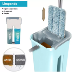 Flat Mop Limp Com Balde Esfregão Rodo Mágico Com Refil Extra