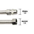 Flexível Para Água Quente Vazão Plena 40cm 1/2x1/2 Mxf