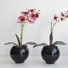 Flor Artificial Arranjo De Orquídea Lilás 3d No Vaso De Vidro