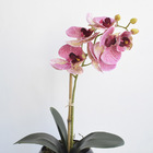 Flor Artificial Arranjo De Orquídea Lilás 3d No Vaso De Vidro