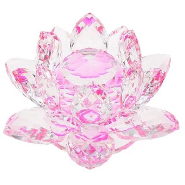 Flor De Lotus Cristal Rosa 20mm Imp