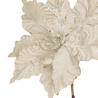 Flor de Natal Poinsétia Champagne Tecido 20x22x22cm Cromus