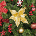 Flor de Natal Poinsétia Dourada 25x25x30cm Cromus