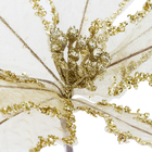 Flor de Natal Poinsétia Dourada Lantejoula Tecido 25x25x25cm Cromus