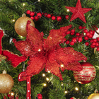 Flor de Natal Poinsétia Vermelha Tecido 25x25x25cm Cromus