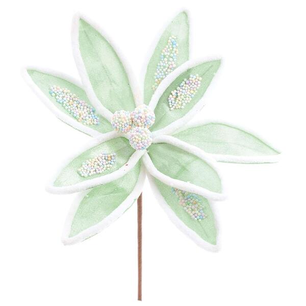 Flor De Natal Poinsettia Verde/branco 1un 25x25x25cm 1102261