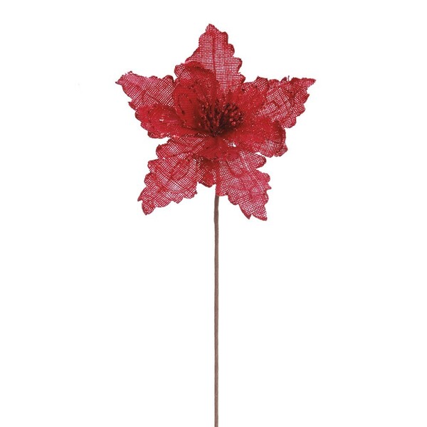 Flor Decoração Natal Para Árvore Natal 64cm Cor Vermelho