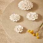 Flor Decorativa De Cerâmica Branca 8 5cm 15492 Mart