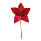 Flor Decorativa Metal e Plástico Borgonha 16cm Cromus