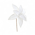 Flor Decorativa Metal e Plástico Branco 41cm Cromus