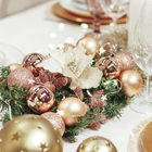 Flor Decorativa Natalina de Tecido Champagne 20x22x22cm Cromus