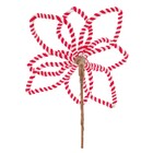 Flor Listrada Vermelho e Branco 20x30x30cm Cromus