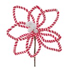 Flor Listrada Vermelho e Branco 20x30x30cm Cromus