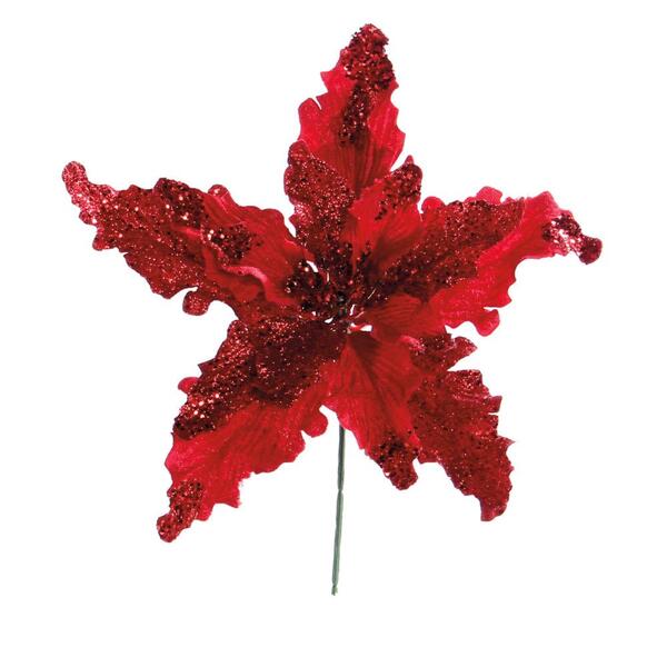 Flor Natal Cabo Curto Poinsetia Vermelha 25x25x25cm 1415157