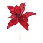 Flor Natal Poinsetia Glitter Vermelho 1un 30x24x24cm 1102651
