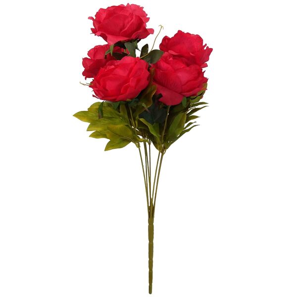Flor Peonia Cor Vermelho Outono Artificial Permanente 55cm 37