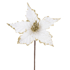 Flor Plástico e Tecido Branco Cromus 30x21cm