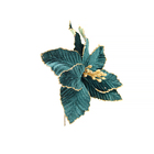 Flor Plástico e Tecido Dourado Cromus 20x10cm