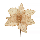 Flor Plástico e Tecido Dourado Cromus 20x20cm