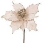 Flor Plástico e Tecido e Metal Nude Cromus 15x12cm