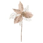 Flor Poinsétia Champanhe 23x23x30cm Cromus