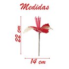 Flor Vermelha Com Cabo Artificial Decoração De Natal Com Glit