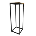 Floreira De Chão Para Um Vaso Em Metalon E Pinus Imbuia Armo1