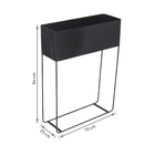 Floreira Metal Alta Preta 94x25x70cm