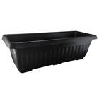 Floreira Plástica Preta 50cm Canelada