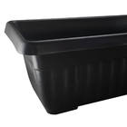 Floreira Plástica Preta 50cm Canelada