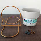 Floreira Vertical De Parede Com Vaso De Flor Suspenso Dourado