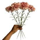 Flores Artificiais 4 Hastes De Cravos Delicados E Flexíveis P