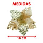 Flores Ramo Galho Enfeite Árvore Natal Dourado 18cm Kit 12pç