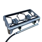 Fogão 2 Bocas Alumínio Fogareiro Portátil Com Kit Gás