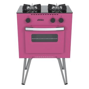 Foto de Fogao 2 Bocas Venax Mini Cook Pink Gas Glp