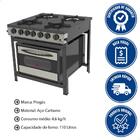 Fogão 2 Queimadores Simples E 2 Queimadores Duplos Inox Com F