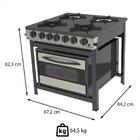 Fogão 2 Queimadores Simples E 2 Queimadores Duplos Inox Com F