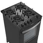 Fogão 4 Bocas Atlas Agile Up Preto Com Mesa De Vidro - Bivolt