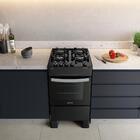 Fogão 4 Bocas Atlas Atenas Glass Mesa De Vidro Preto Bivolt