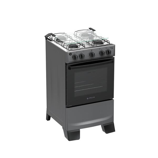 Fogão 4 Bocas Atlas Mônaco Plus Mesa De Inox Bivolt