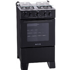 Fogão 4 Bocas Atlas Mônaco Plus Preto Com Mesa Inox - Bivolt
