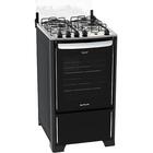 Fogão 4 Bocas Atlas New Utop Preto Mesa De Inox - Bivolt
